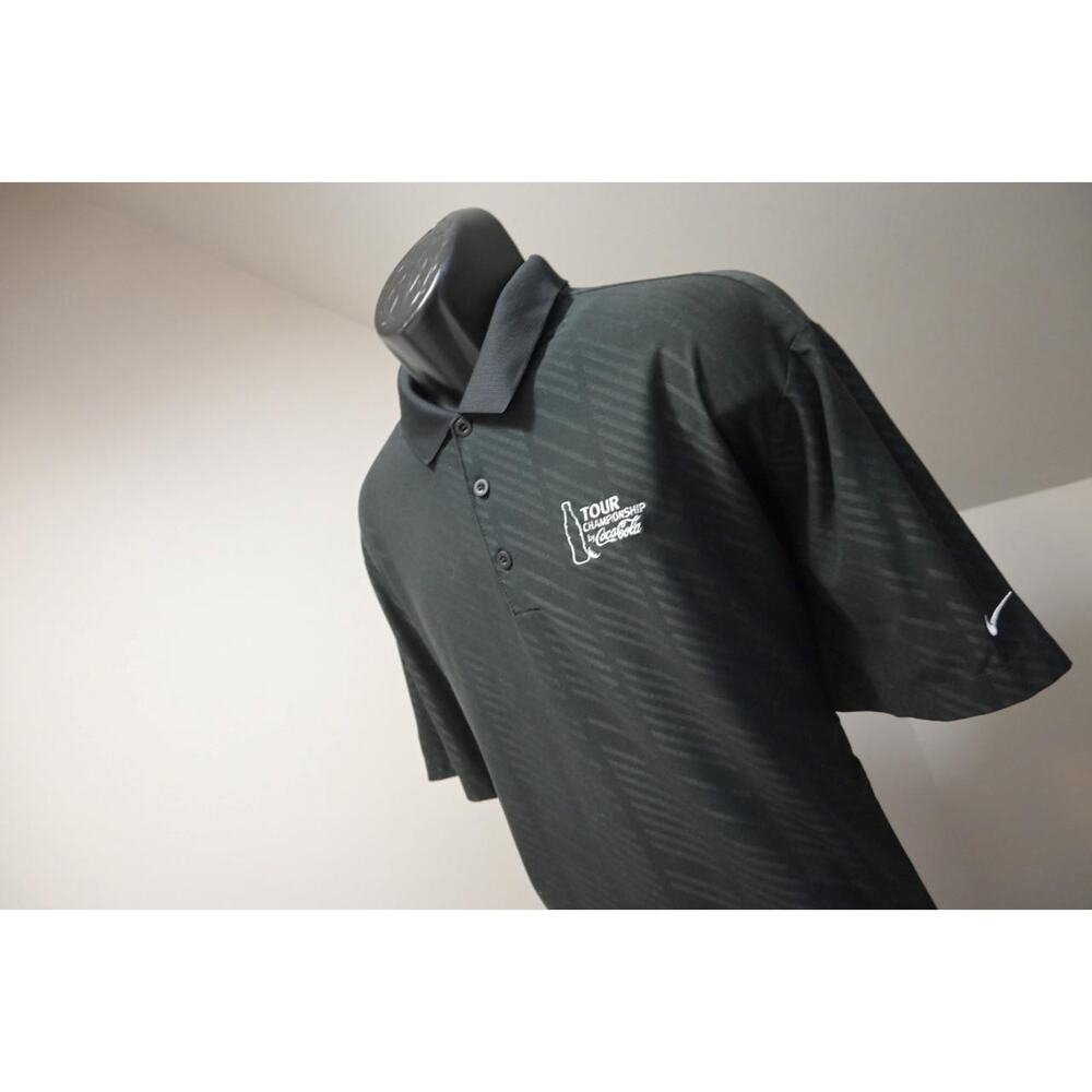 Nike Golf Polo Dri Fit PGA Tour Performance Striped‎ East Lake Athletic Mens XL